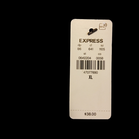 Express Body Contour One Shoulder Cropped Tank Top Womens XL Black Stretch Mesh - Picture 6 of 6